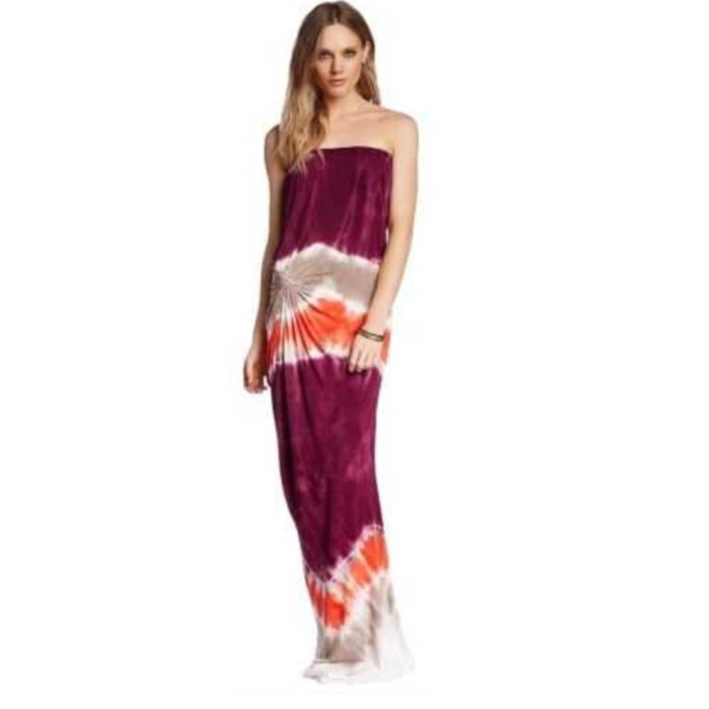 Young Fabulous Broke Strapless Tie Dye Dress L